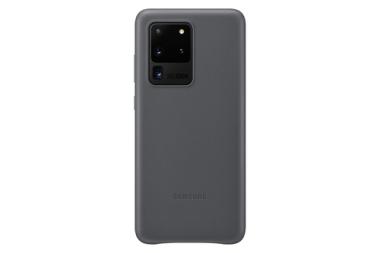 Samsung Leather Cover EF-VG988 - Hintere Abdeckung fr Mobiltelefon - Aluminium, Leder - Grau - fr Galaxy S20 Ultra 5G 