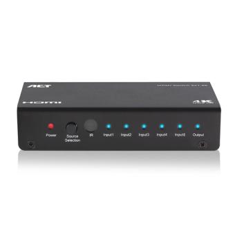 ACT 5x 1 HDMI switch, 3D and 4K support 5 X 1 HDMI SWITCH,3D/4K REMOTE (AC7840) 