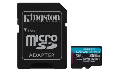 KINGSTON 256GB microSDXC Canvas Go Plus 170R A2 U3 V30 Card + ADP (SDCG3/256GB) 