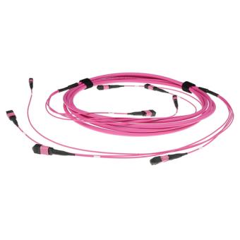 ACT 15 meter Multimode 50/125 OM4(OM3) polarity B fiber trunk cable with 4 MTP/MPO female connectors each side 15M 4X MTP(F) 50/125 OM4 PB TR (DC5454) 