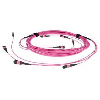 ACT 15 meter Multimode 50/125 OM4(OM3) polarity B fiber trunk cable with 2 MTP/MPO female connectors each side 15M 2X MTP(F) 50/125 OM4 PB TR (DC5254) 