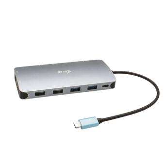 I-TEC USB-C Metal Nano Dock 2x DP 1x HDMI 1x GLAN 1x Audio/Mic 2 xUSB 3.1 2x USB 2.0 1x USB-C Data 1x USB-C 100W PD (C31NANODOCKPROPD) 