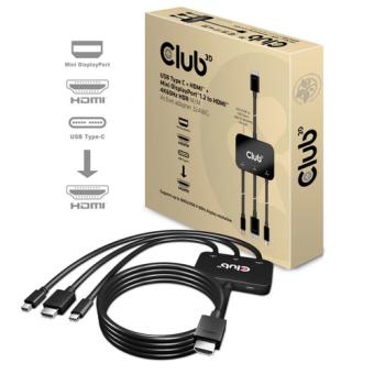 Club 3D CAC-1630 USB Typ C Adapter HDMI + Mini DisplayPort1.2 auf HDMI St./St. 