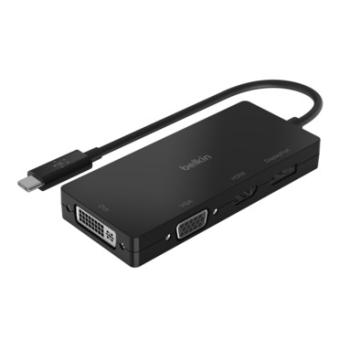 Belkin - Videoadapter - USB-C (M) bis HD-15 (VGA), DVI-I, HDMI, DisplayPort (W) - 4K Untersttzung - Schwarz 
