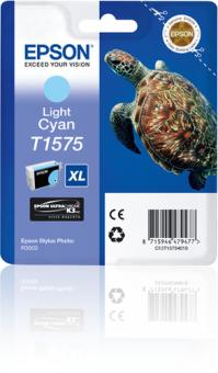 EPSON T1575 Tinte hell cyan Standardkapazitt 1-pack blister ohne Alarm 