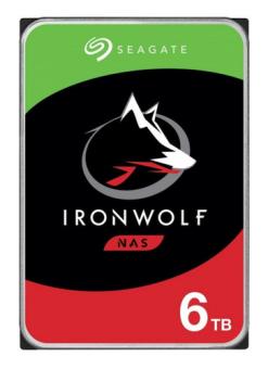 SEAGATE NAS HDD 6TB IronWolf 5400rpm 6Gb/s SATA 256MB cache 8,9cm 3,5Zoll 24x7 CMR fr NAS und RAID Rackmount Systeme BLK 