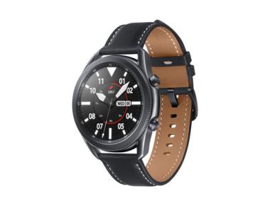 Samsung Galaxy Watch 3 - 45 mm - Mystic Black - intelligente Uhr mit Band - Leder - Anzeige 3,45 cm (1.4 Zoll) - 8GB - 4,3GB - Wi-Fi, LTE, NFC, Bluetooth - 4G - 53,8 g (SM-R845FZKAEUB) 