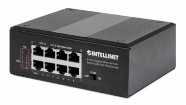 INTELLINET 8-Port PoE+ Gigabit Switch mit PoE-Passthrough 