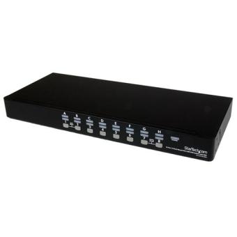 StarTech.com 16 Port 1HE USB VGA KVM Switch mit OSD zur Rack-Montage inkl. Kabeln - KVM-Switch - USB - 16 x KVM port(s) - 1 lokaler Benutzer - Desktop (SV1631DUSBUK) 