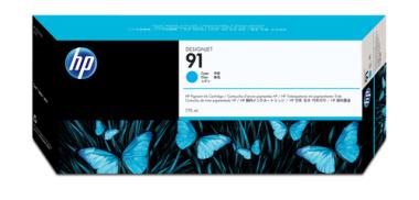Hewlett-Packard HP 91 - Druckerpatrone - 1 x pigmentiertes Zyan (C9467A) 