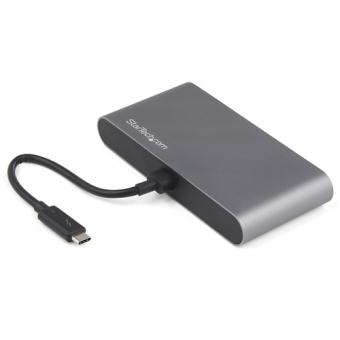 StarTech.com Thunderbolt 3 Mini Dock - Portable Dual Monitor TB3 Docking Station DisplayPort 4K 60Hz - 1x USB-A, GbE - 27,90cm (11 Zoll) (28cm) Cable (TB3DKM2DPL) - Dockingstation - Thunderbolt 3 - 2 x DP - GigE 