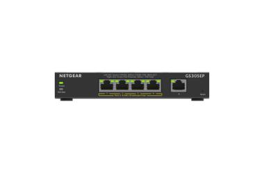 NETGEAR GS305EP - Switch - Smart - 5 x 10/100/1000 (4 PoE+) - Desktop, wandmontierbar - PoE+ (63 W) 