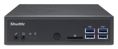 SHUTTLE XPC slim DA3200XA AMD Ryzen 5 3400G 8GB DDR4 SO-DIMM 250GB SSD 2xUSB 3.2 2xUSB 2.0 HDMIv2.0 2xDP NoOS 