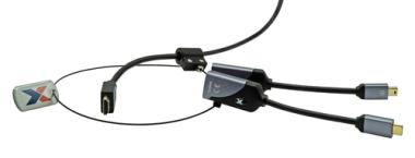 ProXtend PX-AR21 Videokabel-Adapter HDMI Typ A (Standard) Mini DisplayPort + USB Type-C Schwarz - Grau (PX-AR21) 