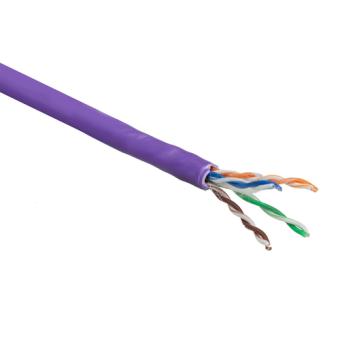 ACT Cat 6 U/UTP solid installation cable without pair splitter, LSZH, CPR euroclass DCA, 24AWG, violet 305 meter (XS6003) 