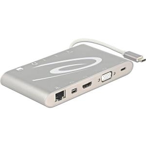 DeLOCK USB Type-C 3.1 Dockingstation 4K - SuperSpeed USB (USB 3.1 Gen 1) - Displayport 1.2 - High Speed HDMI mit Ethernet - HDCP 1.4 (87298) 