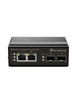 LevelOne Switch 4 Port Gigabit PoE DIN-Rail,-40°C to 75°C 