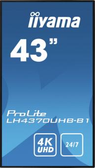 iiyama LH4370UHB-B1 Signage-Display Digital Beschilderung Flachbildschirm 108 cm (42.5 Zoll ) VA 4K Ultra HD Schwarz Eingebauter Prozessor Android 9.0 (LH4370UHB-B1) 