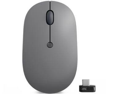 Lenovo Go - Maus - ergonomisch - rechts- und linkshndig - optisch blau - 5 Tasten - kabellos - 2.4 GHz - USB-C Wireless-Empfnger - Storm Gray - fr ThinkPad L13 Gen 2, L13 Yoga Gen 2, T14s Gen 2, T15g Gen 2, X1 Extreme Gen 4, X13 Gen 2 