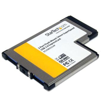 StarTech.com 2 Port USB3.0 ExpressCard 54mm mit UASP Untersttzung - USB-Adapter - ExpressCard - USB3.0 x 2 - fr P/N: S2510BU33PW, SM2NGFFMBU33, USB3S2SAT3CB (ECUSB3S254F) 