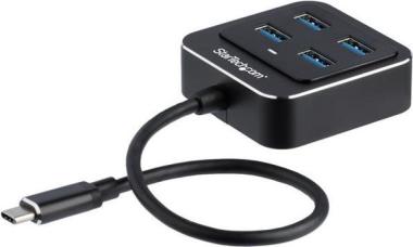 StarTech.com USB-C Hub 4 Port - USB Typ-C - USB 3,1 Gen 2 Hub (10Gbit/s) - Bus powered - USB Type-C Verteiler - Thunderbolt 3 USB Hub - Hub - 4 x SuperSpeed USB3.0 - Desktop (HB31C4AB) 