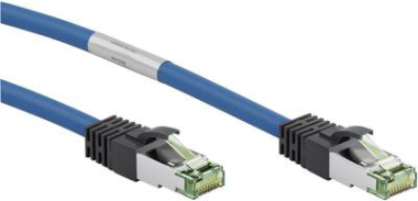 Wentronic goobay - Patch-Kabel - RJ-45 (M) bis RJ-45 (M) - 20,0m - SFTP, PiMF - CAT 8,1 - geformt - Blau (55119) 