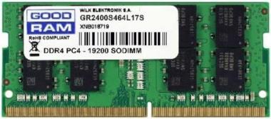 GoodRam - DDR4 - 16 GB - SO DIMM 260-PIN - 2400 MHz / PC4-19200 - CL17 - 1.2 V - ungepuffert - non-ECC (GR2400S464L17/16G) 