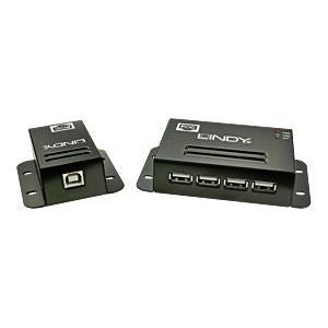 Lindy USB 2.0 Cat.5 Extender 50m, Power over RJ45, 4 Port (42681) 