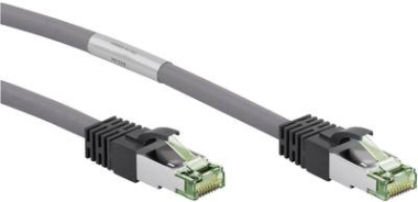 Wentronic goobay - Patch-Kabel - RJ-45 (M) bis RJ-45 (M) - 20 m - SFTP, PiMF - CAT 8.1 - halogenfrei, geformt, ohne Haken, verseilt - Grau (55143) 