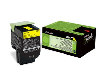 LEXMARK 802Y Toner gelb kleine Kapazitt 1.000 Seiten 1er-Pack return program 