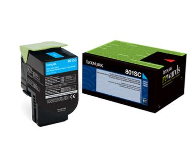 Lexmark 802SC - Cyan - Original - Tonerpatrone LCCP, LRP - fr Lexmark CX310dn, CX310n, CX410de, CX410dte, CX410e, CX510de, CX510dhe, CX510dthe (80C2SC0) 
