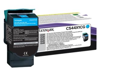 Lexmark - Tonerpatrone - Besonders hohe Ergiebigkeit - 1 x Cyan - 4000 Seiten - LRP / LCCP (0C544X1CG) 