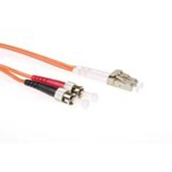 ACT 50 meter LSZH Multimode 50/125 OM2 fiber patch cable duplex with LC and ST connectors. Lc-st 50/125 om2 duplex 50.00m (RL7550) 