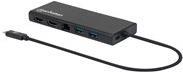 Manhattan SuperSpeed USB-C to Dual HDMI Multiport Adapter - Docking Station - USB-C 3.2 Gen 1 - HDMI - GigE 