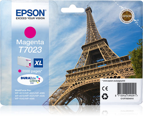 EPSON T7023 Tinte magenta hohe Kapazitt 21.3ml 2.000 Seiten 1-pack blister ohne Alarm 