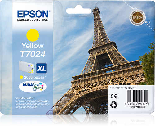 EPSON T7024 Tinte gelb hohe Kapazitt 21.3ml 2.000 Seiten 1-pack blister ohne Alarm 