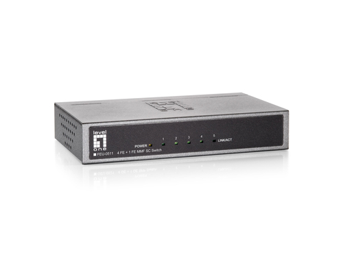 LevelOne Switch  4x FE FEU-0511      1xFSFP 