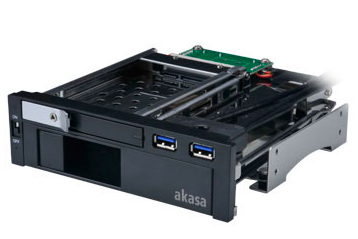 Akasa Lokstor M51 - Gehuse fr Speicherlaufwerke mit vordere Anschlsse - 6,4 cm, 8,9 cm (2.5 Zoll, 8,90cm (3.5 Zoll)) - 13,3 cm bis 8,9/6,4 cm (5,25 Zoll bis 8,90cm (3.5 Zoll) / 6,40cm (2.5 Zoll)) (AK-IEN-01) 