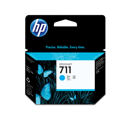 Hewlett-Packard HP 711 - Cyan - Original - Tintenpatrone - fr DesignJet T120 ePrinter, T520 ePrinter (CZ130A) 