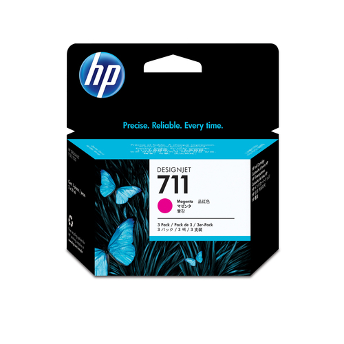 Hewlett-Packard HP 711 - 3er-Pack - Magenta - Original - Tintenpatrone - fr DesignJet T120 ePrinter, T520 ePrinter (CZ135A) 
