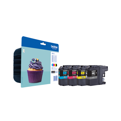 BROTHER LC-123VALBPDR Blisterfarbtintenset 4 Tintenpatronen - Schwarz Cyan Magenta Gelb fuer je 600 Seiten 