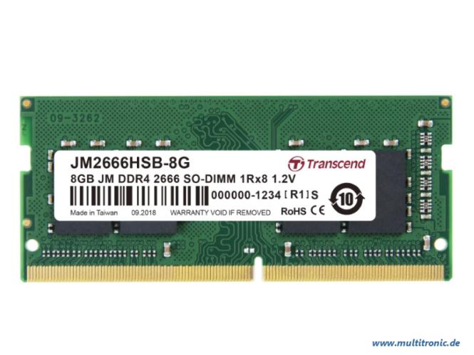 SO DDR4  8GB PC 2666 CL19 Transcend JetRam, JM2666HSB-8G 