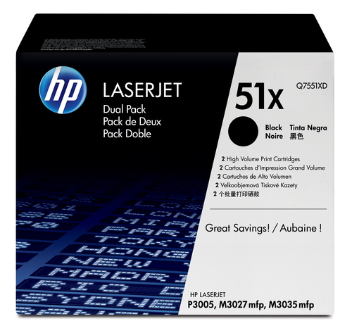 HP Q7551XD Dual Pack Toner Schwarz 