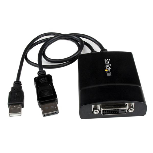StarTech.com DisplayPort auf Dual Link DVI Aktiv Konverter mit Stromversorgung ber USB - Videokonverter - Schwarz (DP2DVID2) 