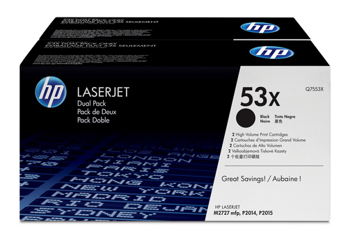 HP Toner Q7553XD (53X) - Doppelpack - Schwarz - 2x 7.000 Seiten (Q7553XD) 