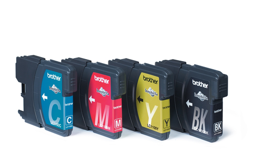 Brother LC1100 Value Pack - Druckerpatrone - 1 x Schwarz, Gelb, Cyan, Magenta - Blisterverpackung - fr DCP 185, 385, 585, 6690, MFC 490, 5490, 5890, 6490, 990 (LC-1100VALBP) 