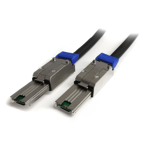 StarTech.com externes Mini SAS Kabel SFF-8088 auf SFF 8088 - Serial Attached SCSI Stecker/Stecker - Externes SAS-Kabel - SAS 6Gbit/s - 4-Lane - 4x Shielded Mini MultiLane SAS (SFF-8088), 26-polig - 4x Shielded Mini MultiLane SAS (SFF-8088), 26-polig - 3,0 
