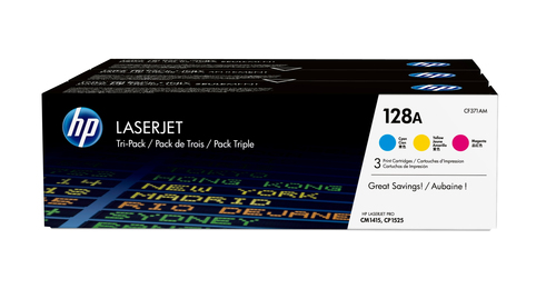 HP Toner Multipack CF371AM (128A) - C/M/Y - Kapazitt: 3x 1.300 Seiten (CF371AM) 