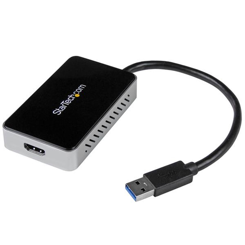 StarTech.com USB3.0 to HDMI External Video Card Adapter with 1-Port USB Hub - Externer Videoadapter - T5-302 - 16MB DDR2 - SuperSpeed USB3.0 - HDMI - Schwarz (USB32HDEH) 