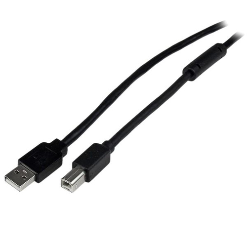 StarTech.com Aktives USB2.0 A auf B Kabel - Stecker/Stecker - USB-Kabel - USB Typ A, 4-polig (M) - USB Typ B, 4-polig (M) - 20,0m (USB/USB2.0) - Schwarz (USB2HAB65AC) 